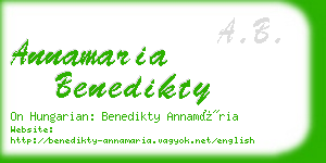 annamaria benedikty business card